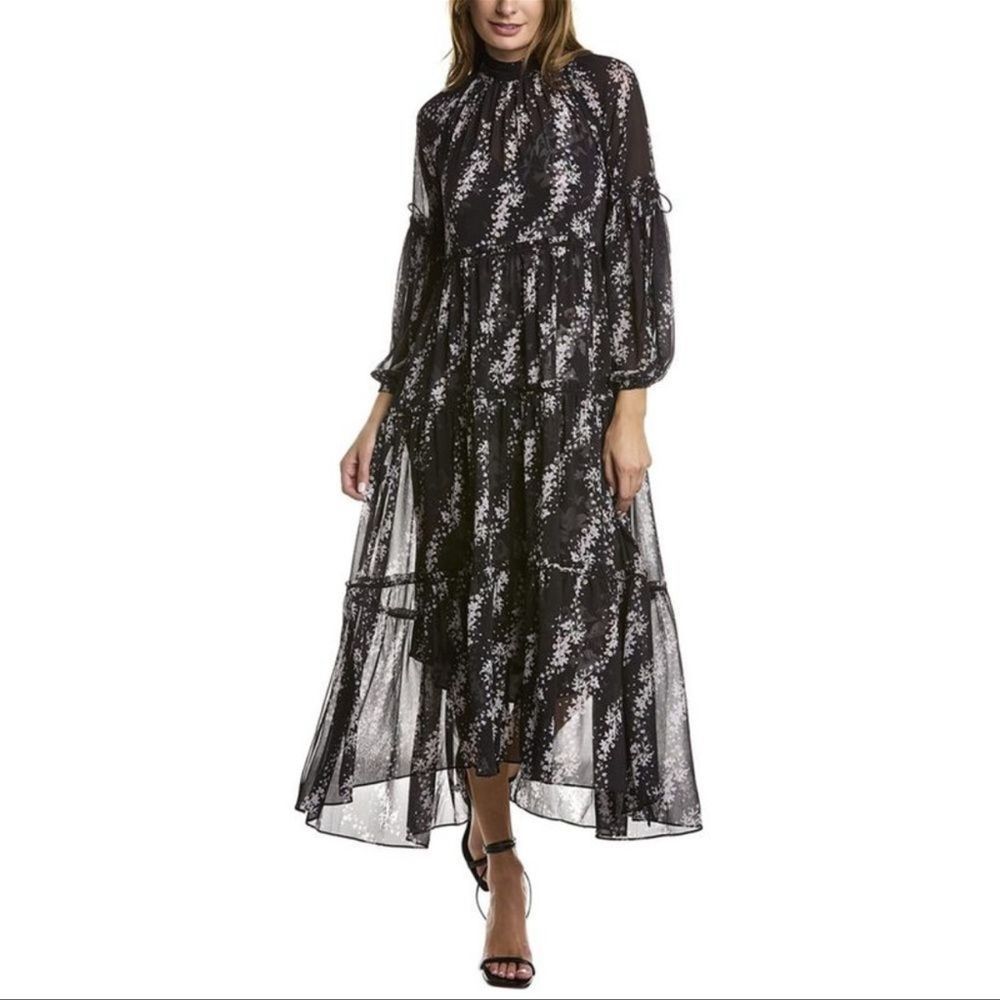 All Saints | NWT Eimear Cultivar Sheer Long Sleeve Maxi Dress